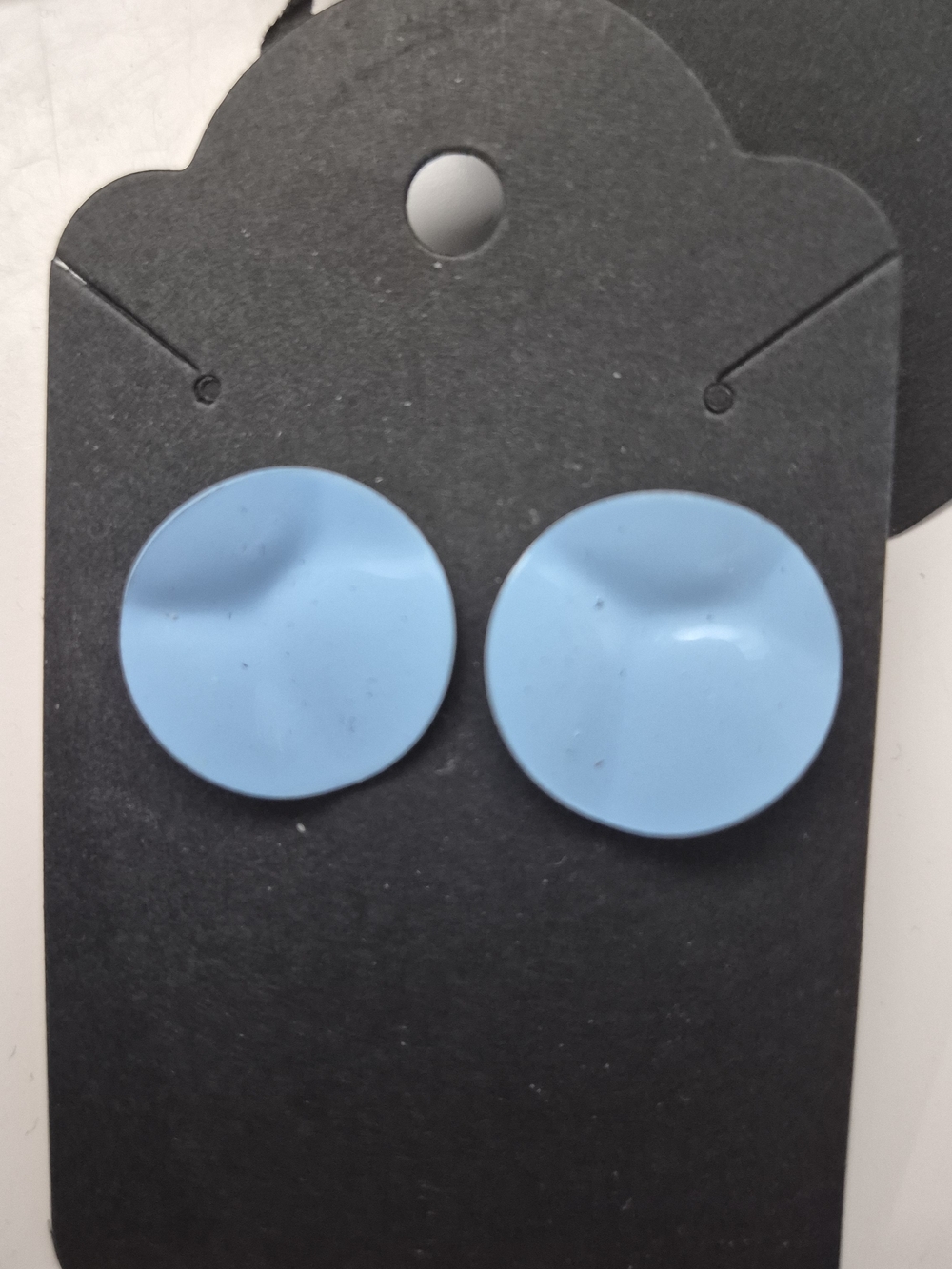 Round Enamel 80's Light Blue Earrings